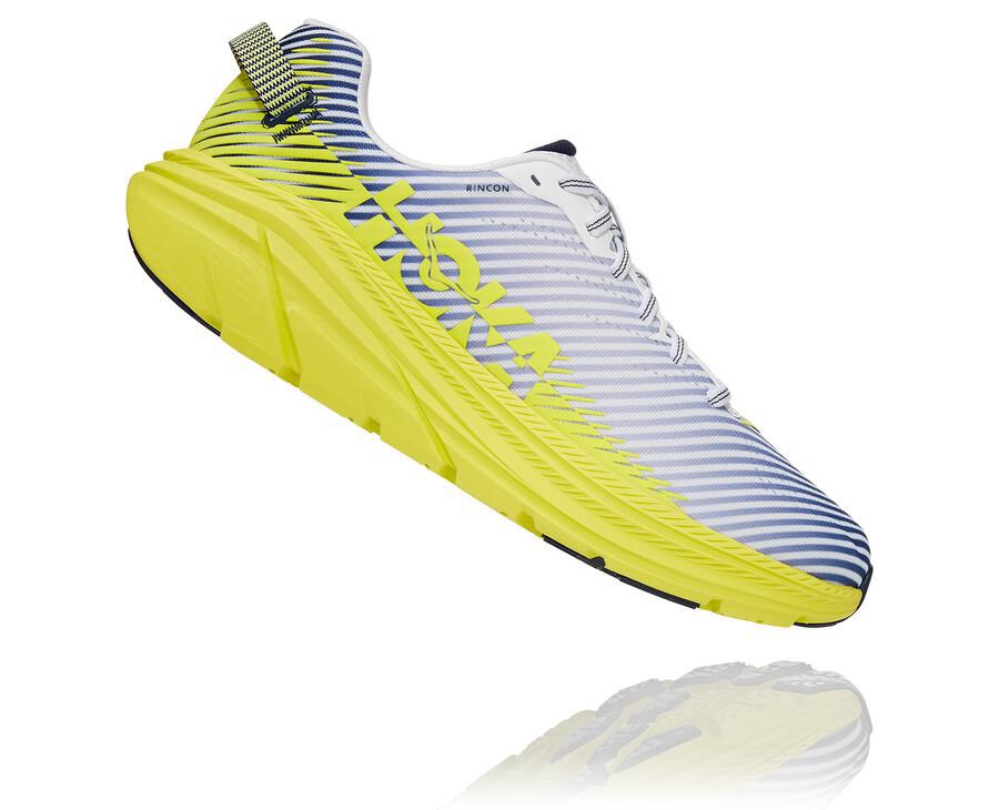 Hoka One One Mens Running Shoes - Rincon 2 - White/Blue - SGKM28094